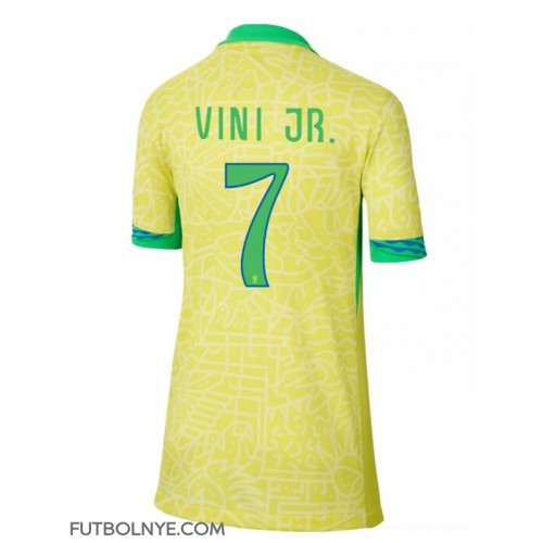 Camiseta Brasil Vinicius Junior #7 Primera Equipación para mujer Copa America 2024 manga corta